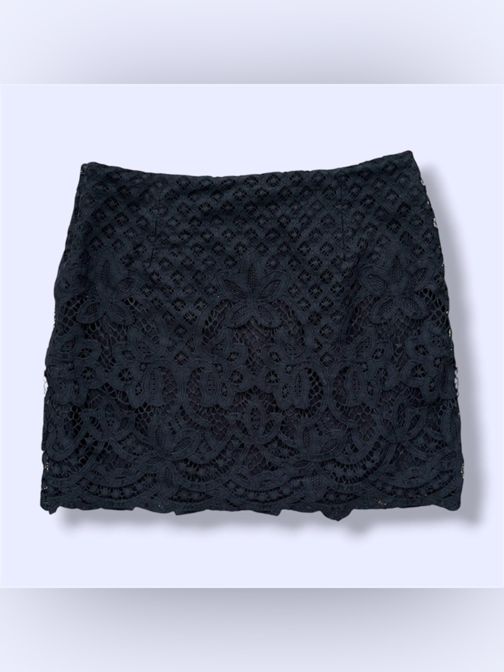 Free People black lace mini skirt